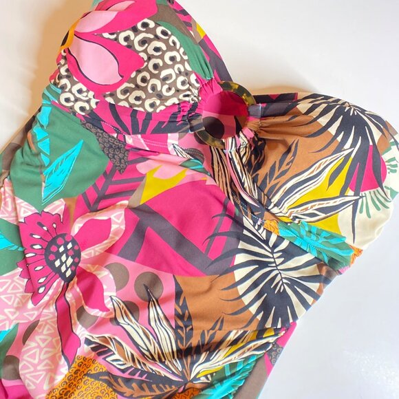 NWT Bleu Rod Beattie Women's Strapless Floral Print Bikini Top, Size 6 - Picture 2 of 9